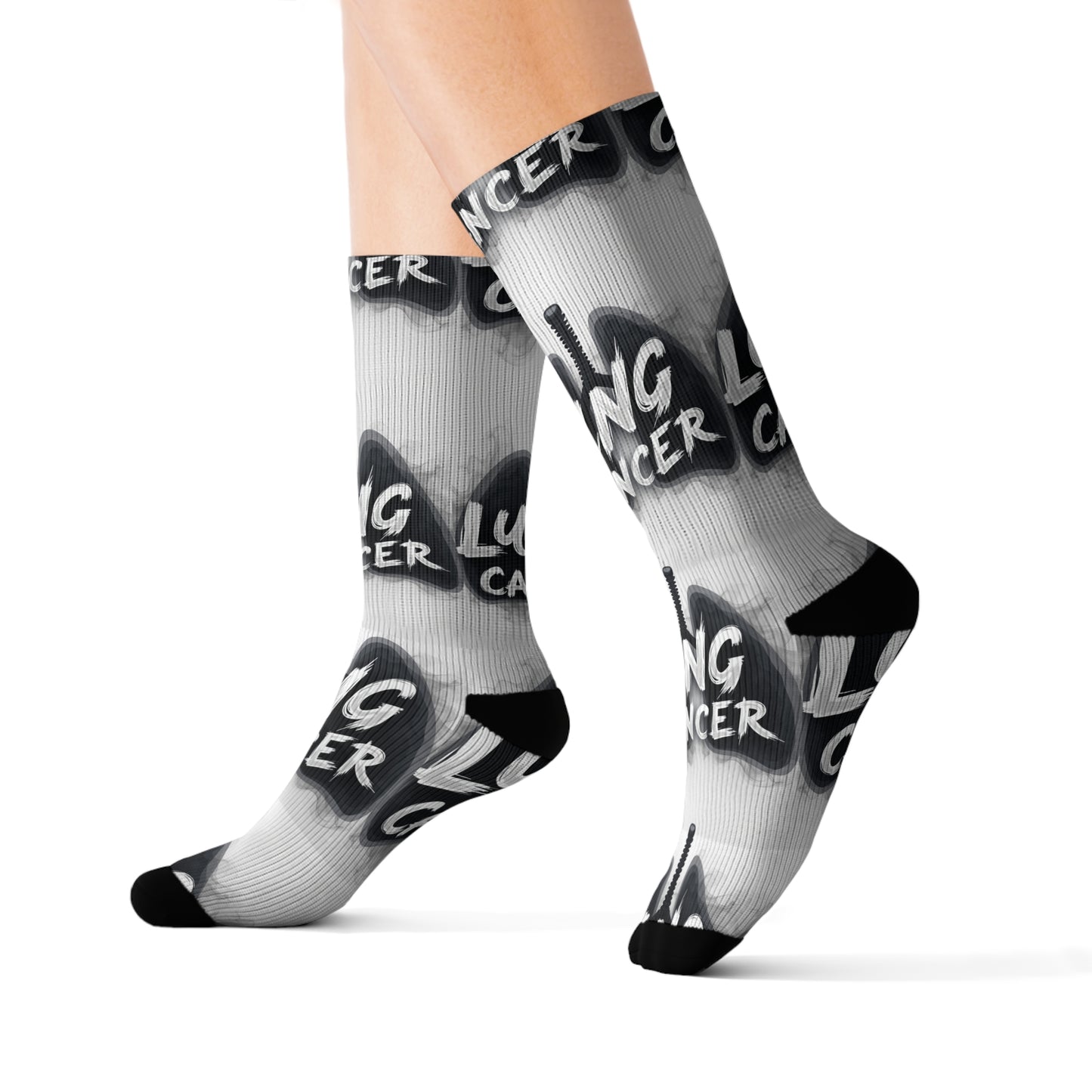 lung cancer awareness Sublimation Socks Printify