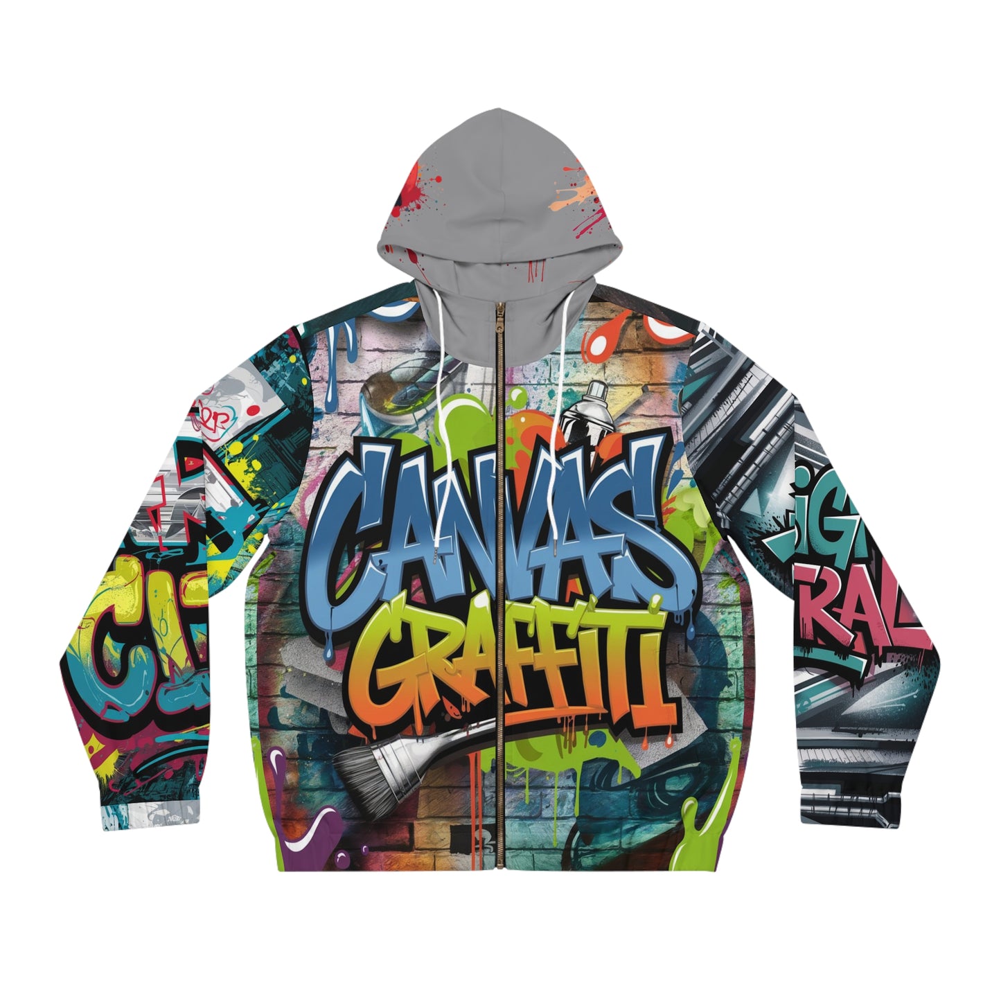 Men's Full-Zip Hoodie (grey) Printify