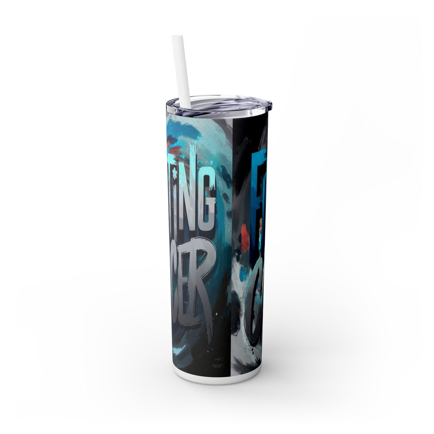 cancer Skinny Tumbler with Straw, 20oz Printify