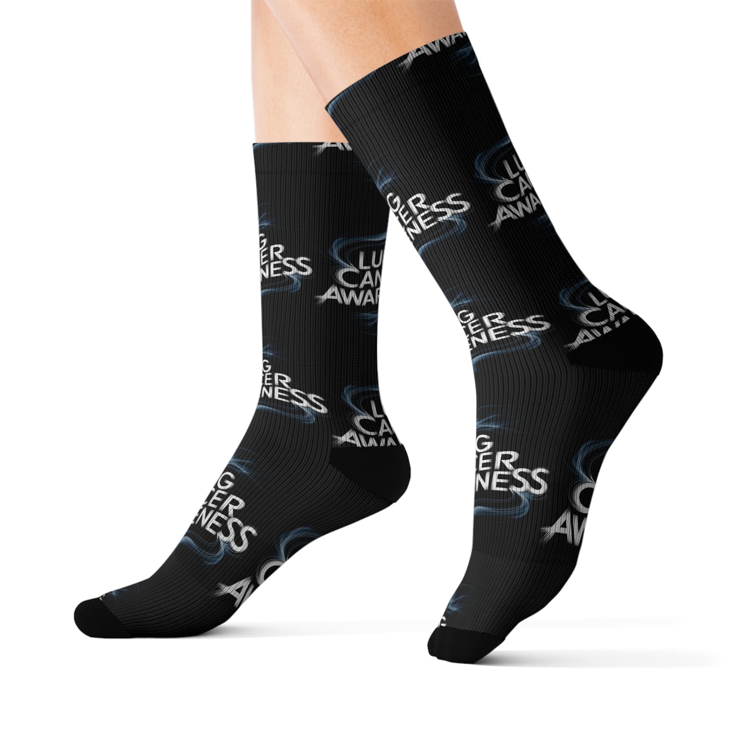 lung cancer awareness #2 Sublimation Socks Printify