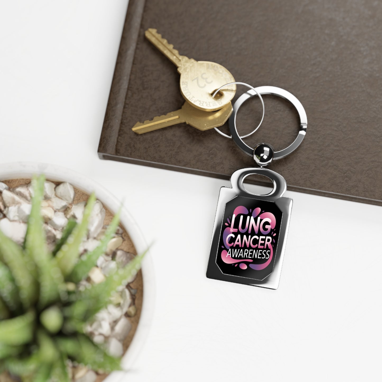 lung cancer key ring Printify