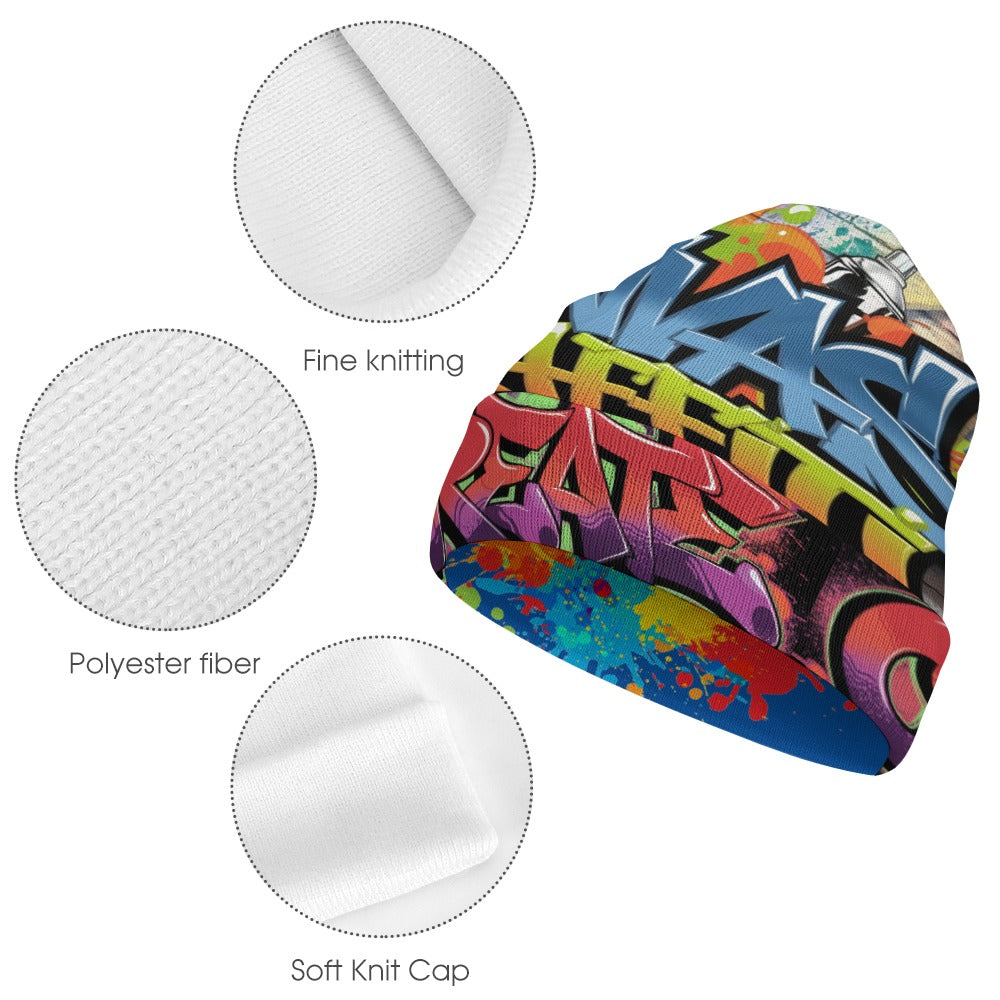 Canvas Graffitti knitted hat Inkedjoy