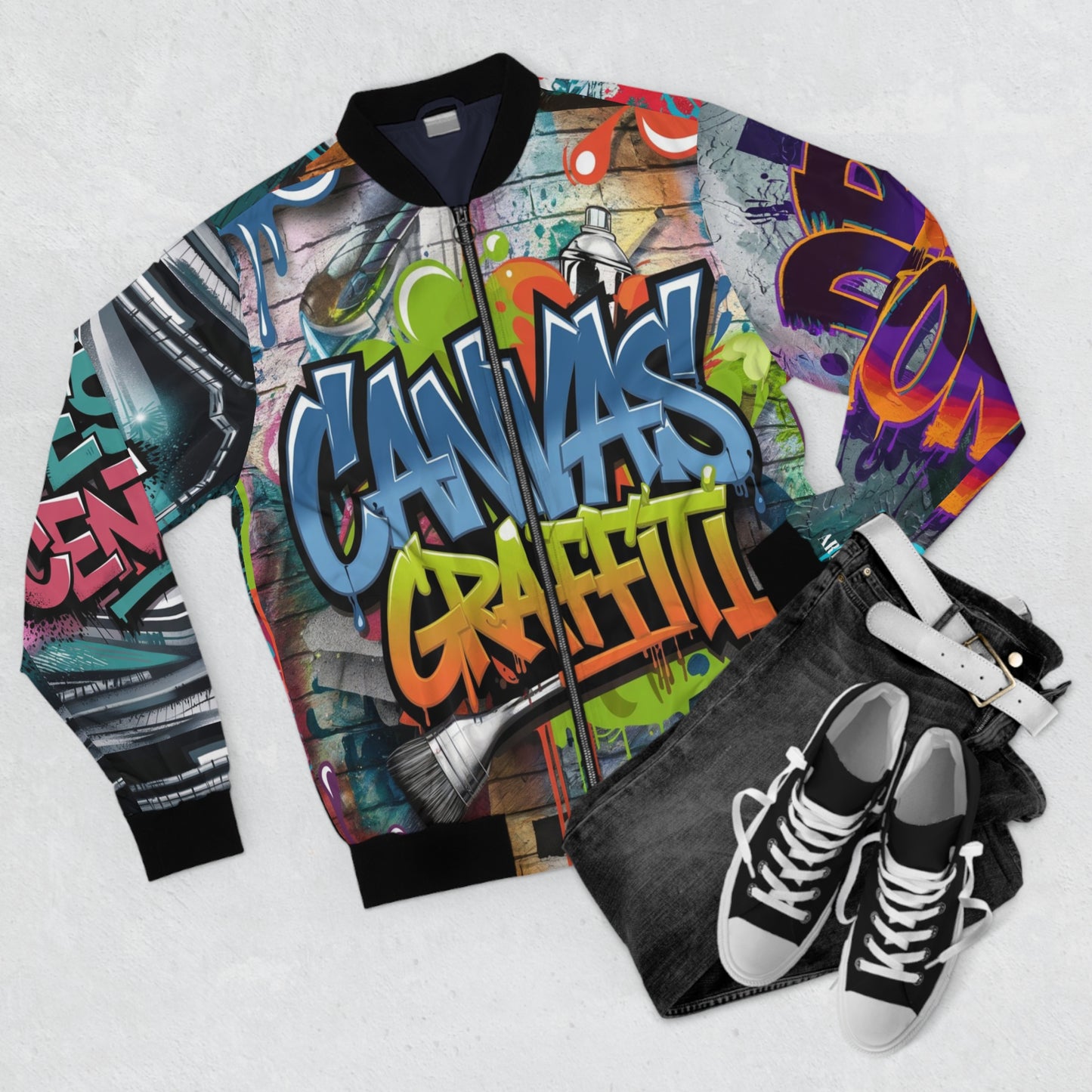 Men's Bomber Jacket (black) Printify