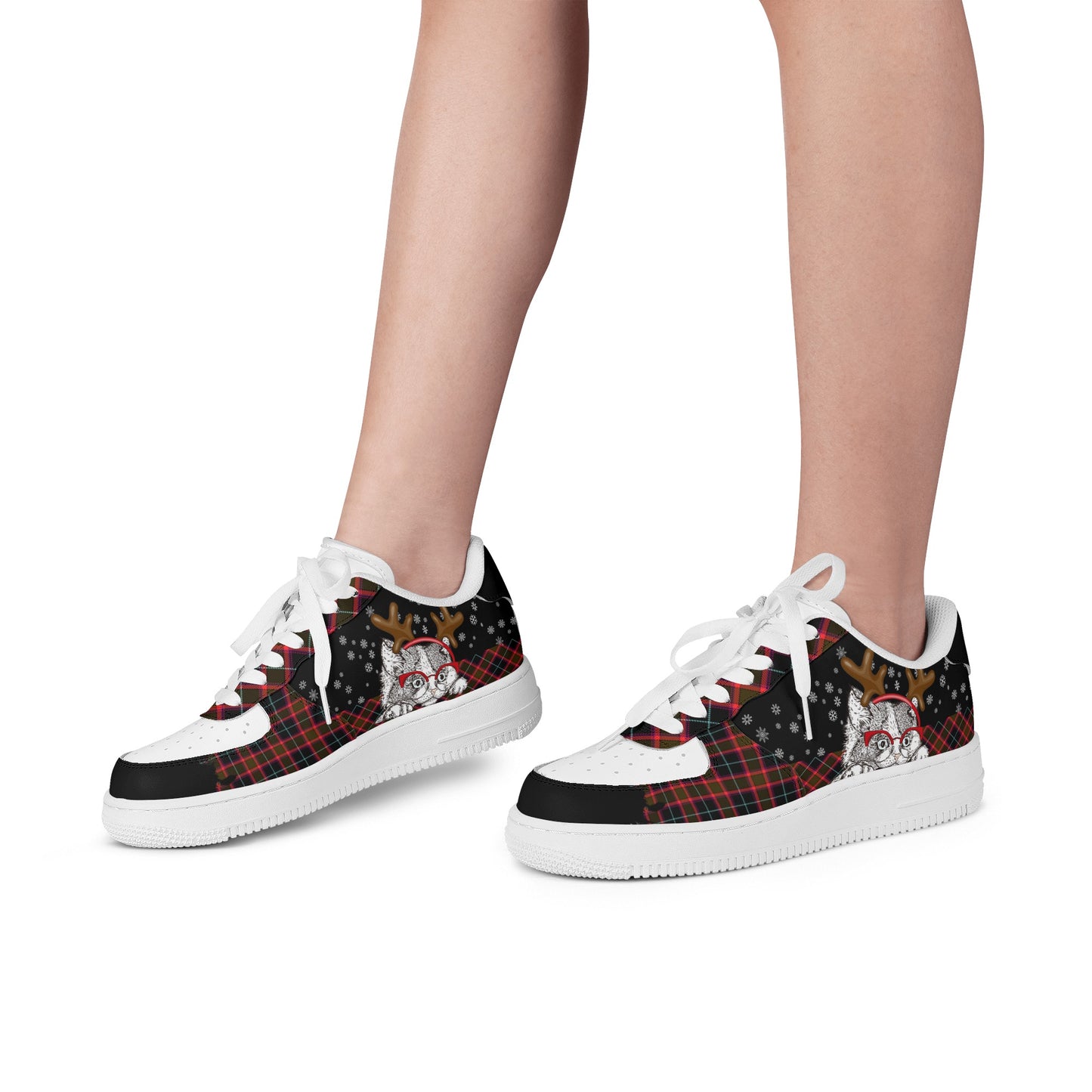 Womens New Design Low Top Leather Shoes - Canvas Graffitti