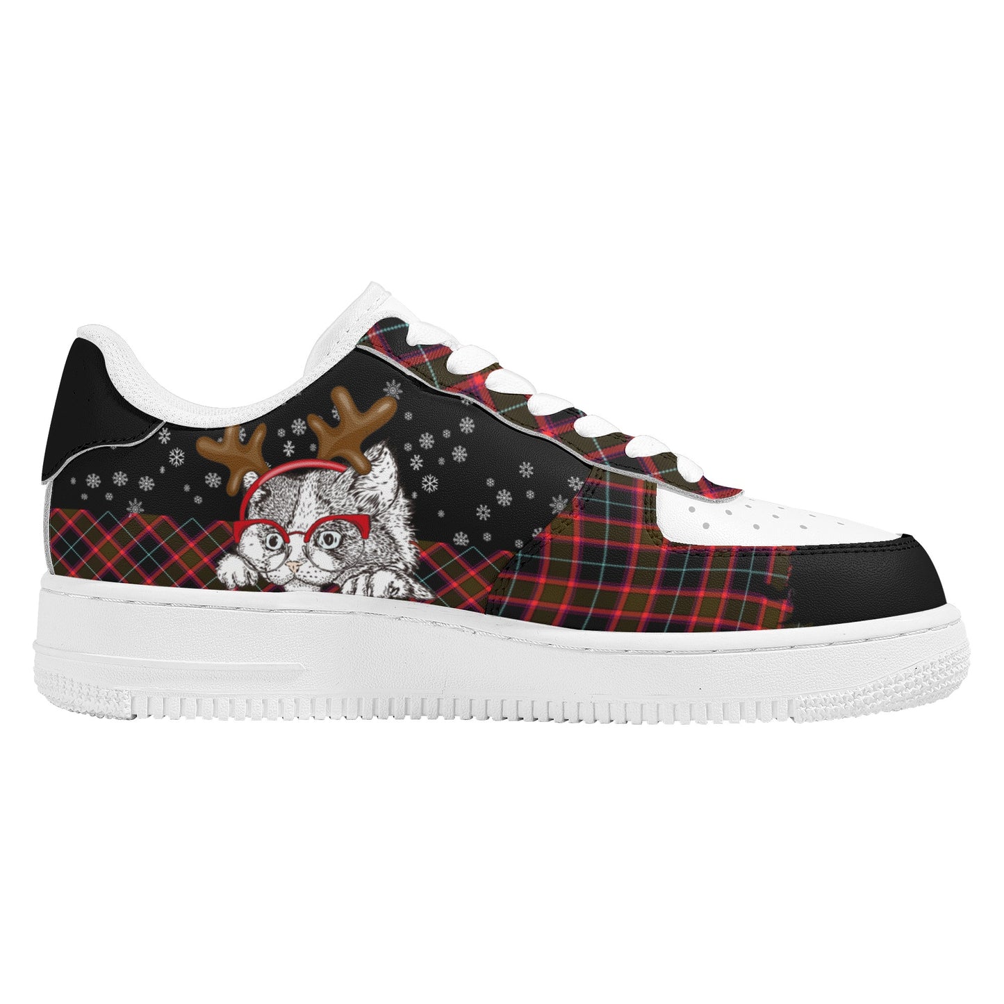 Womens New Design Low Top Leather Shoes - Canvas Graffitti