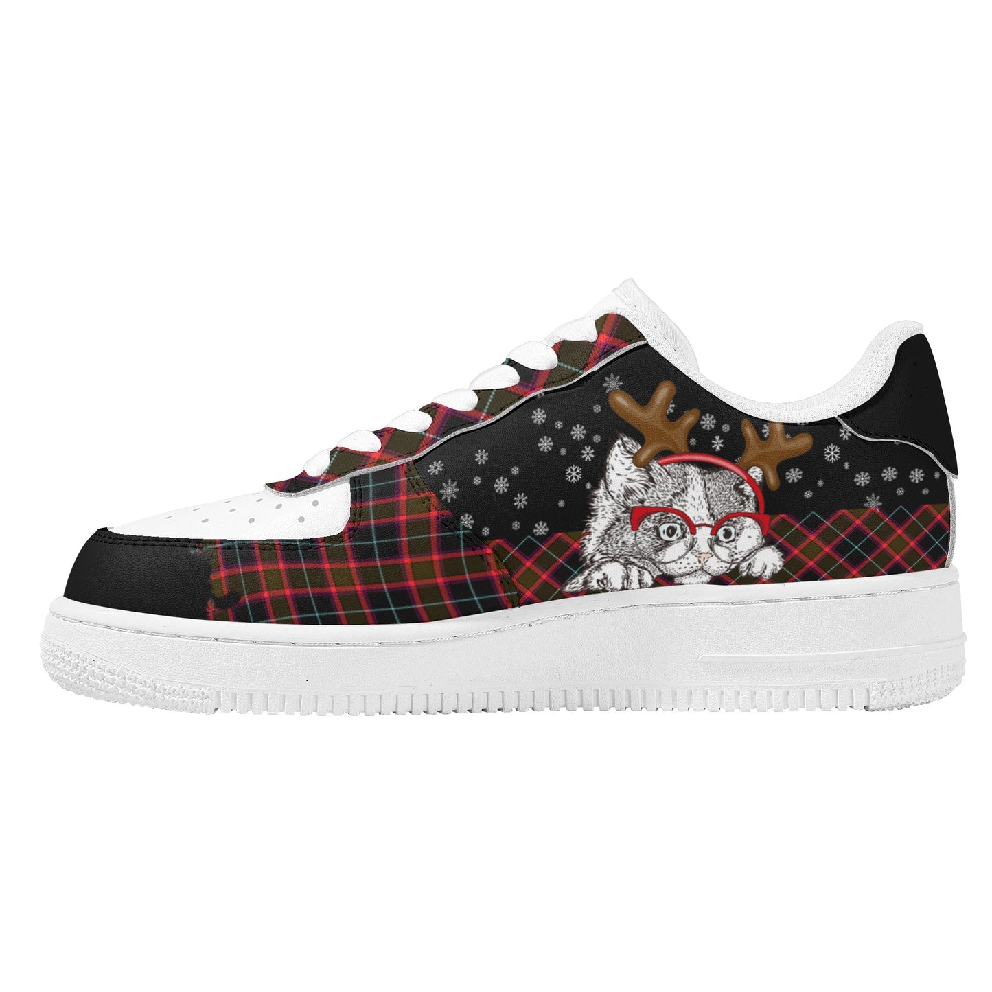 Womens New Design Low Top Leather Shoes - Canvas Graffitti