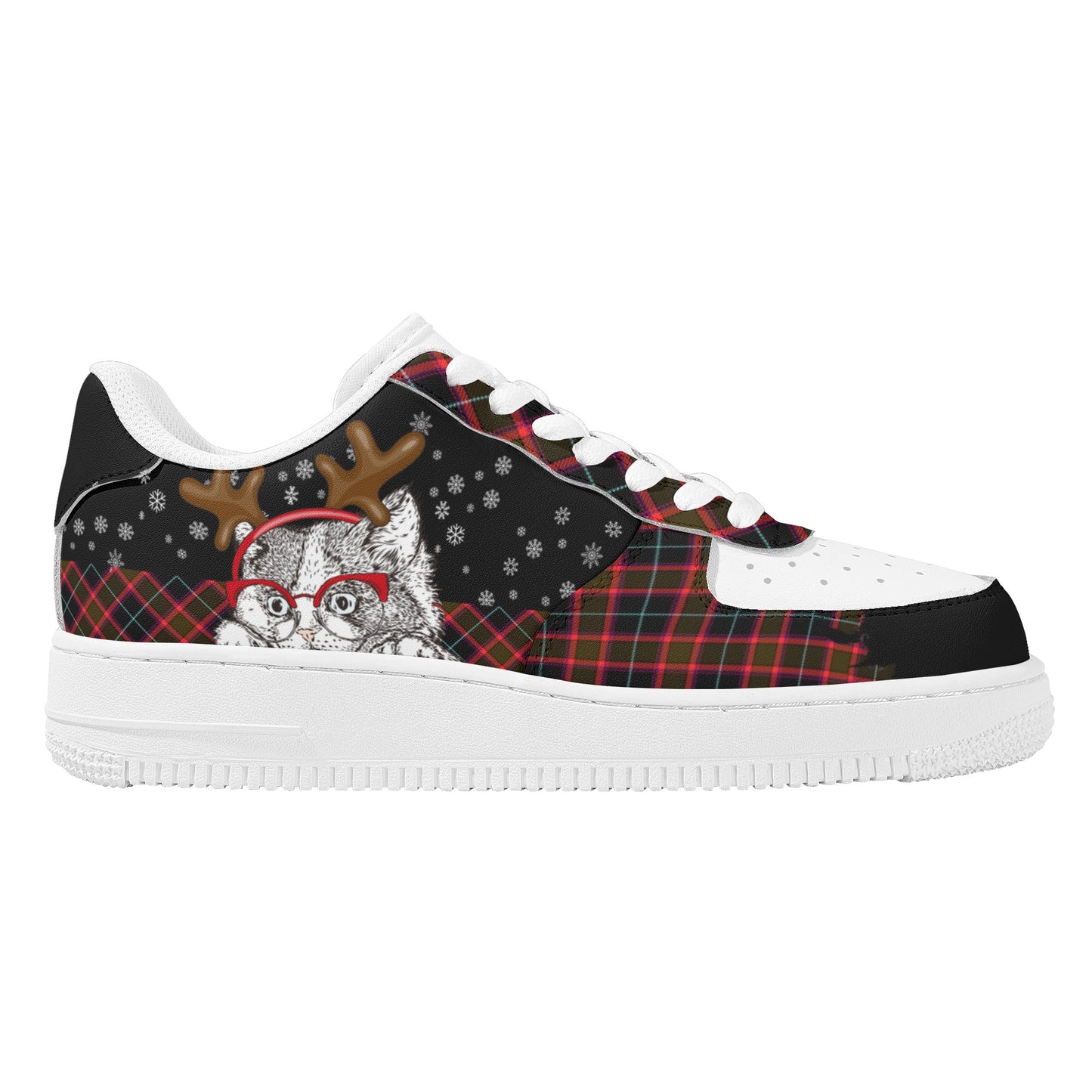 Womens New Design Low Top Leather Shoes - Canvas Graffitti