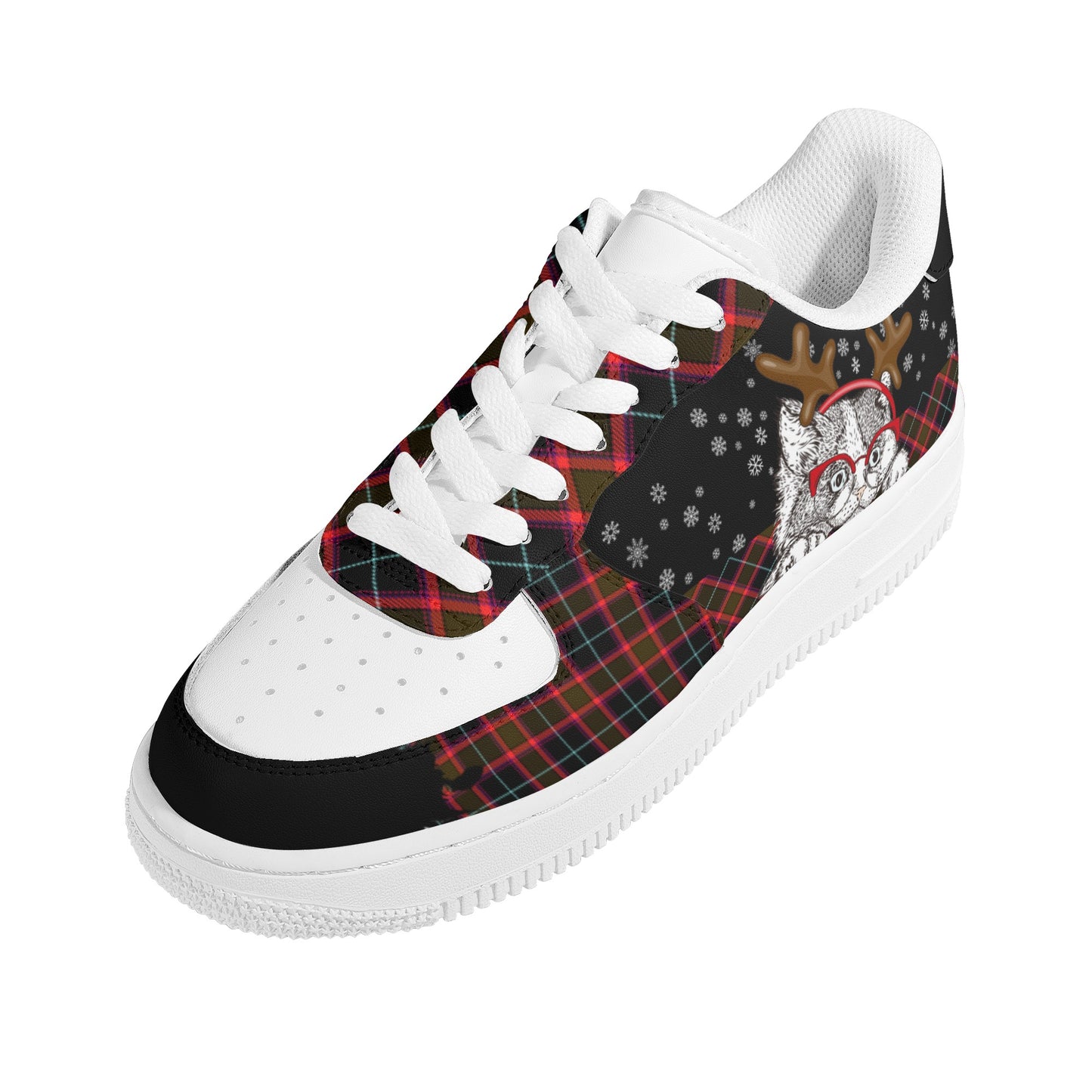 Womens New Design Low Top Leather Shoes - Canvas Graffitti