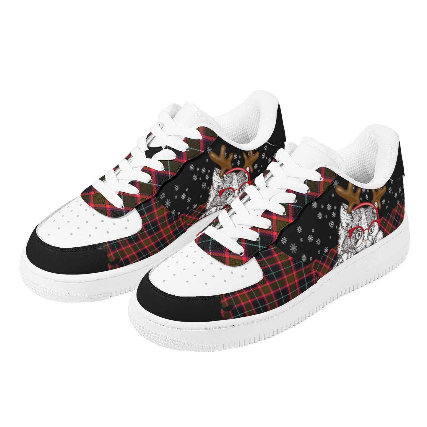 Womens New Design Low Top Leather Shoes - Canvas Graffitti