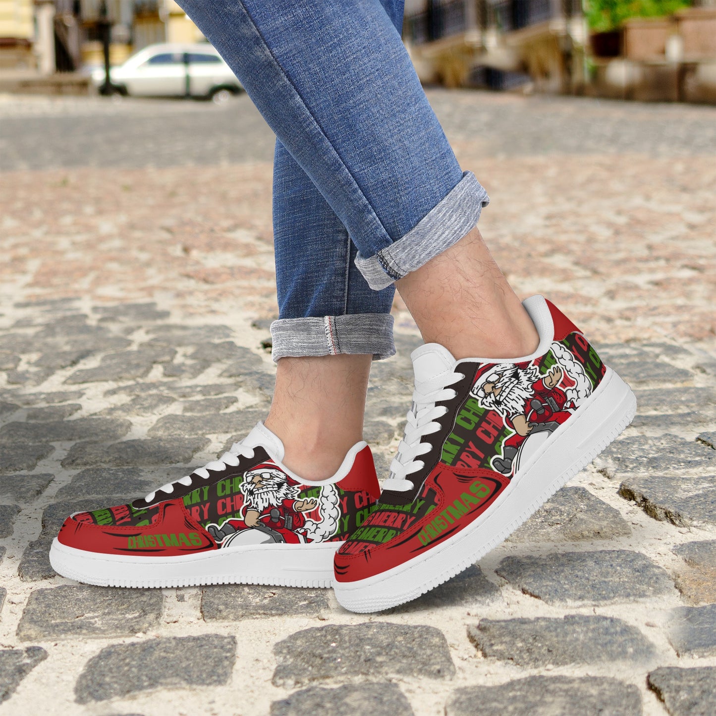 Womens New Design Low Top Leather Shoes - Canvas Graffitti