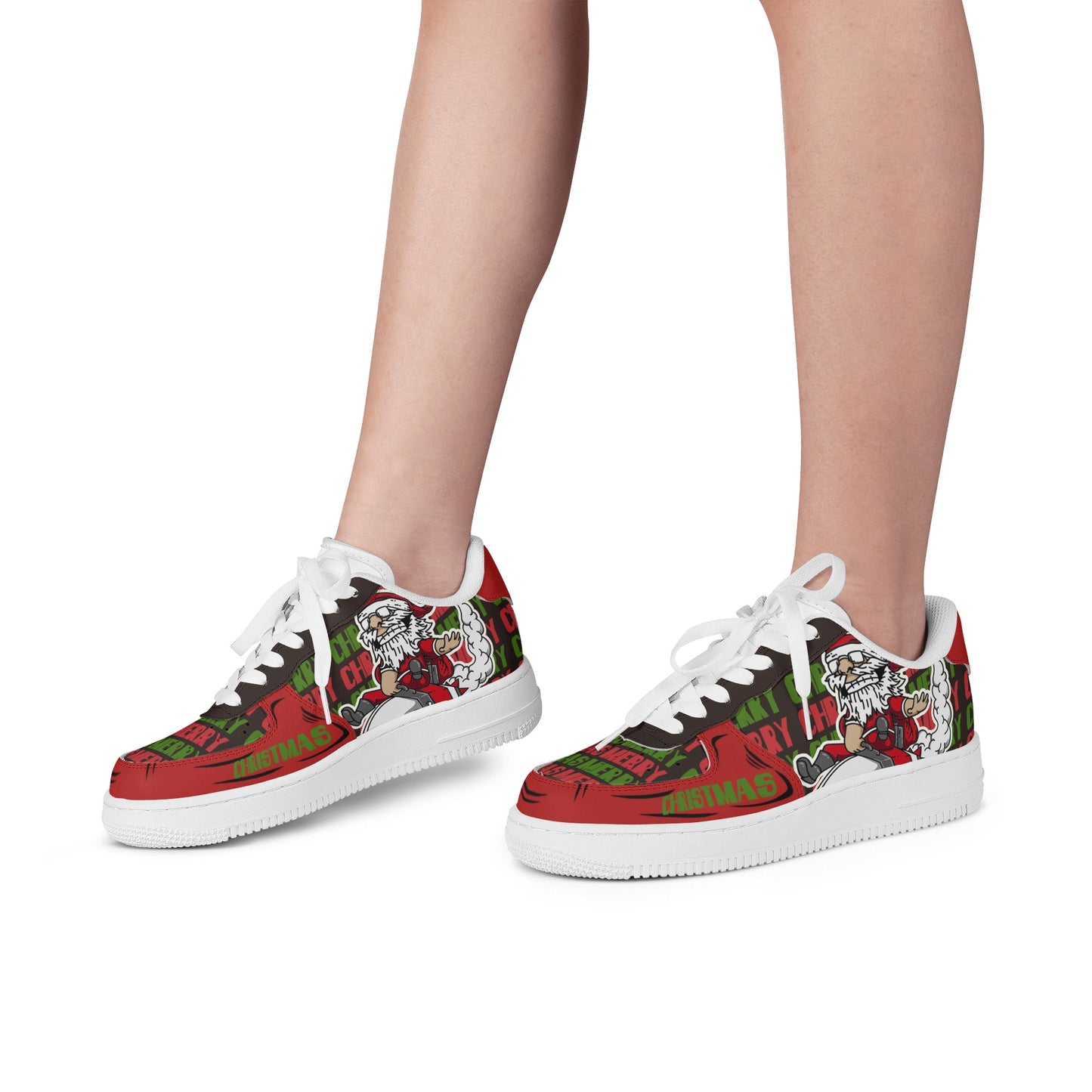 Womens New Design Low Top Leather Shoes - Canvas Graffitti