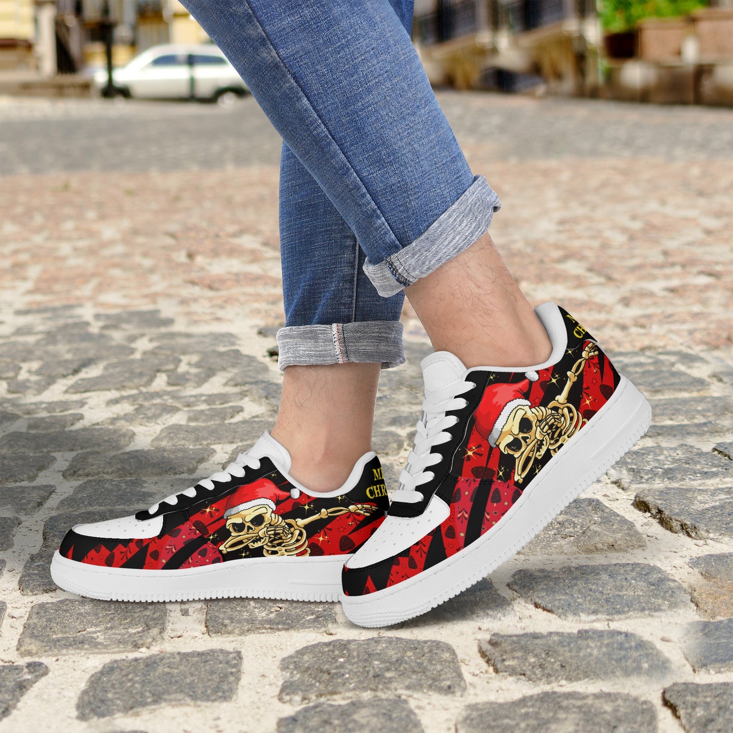 Womens New Design Low Top Leather Shoes - Canvas Graffitti