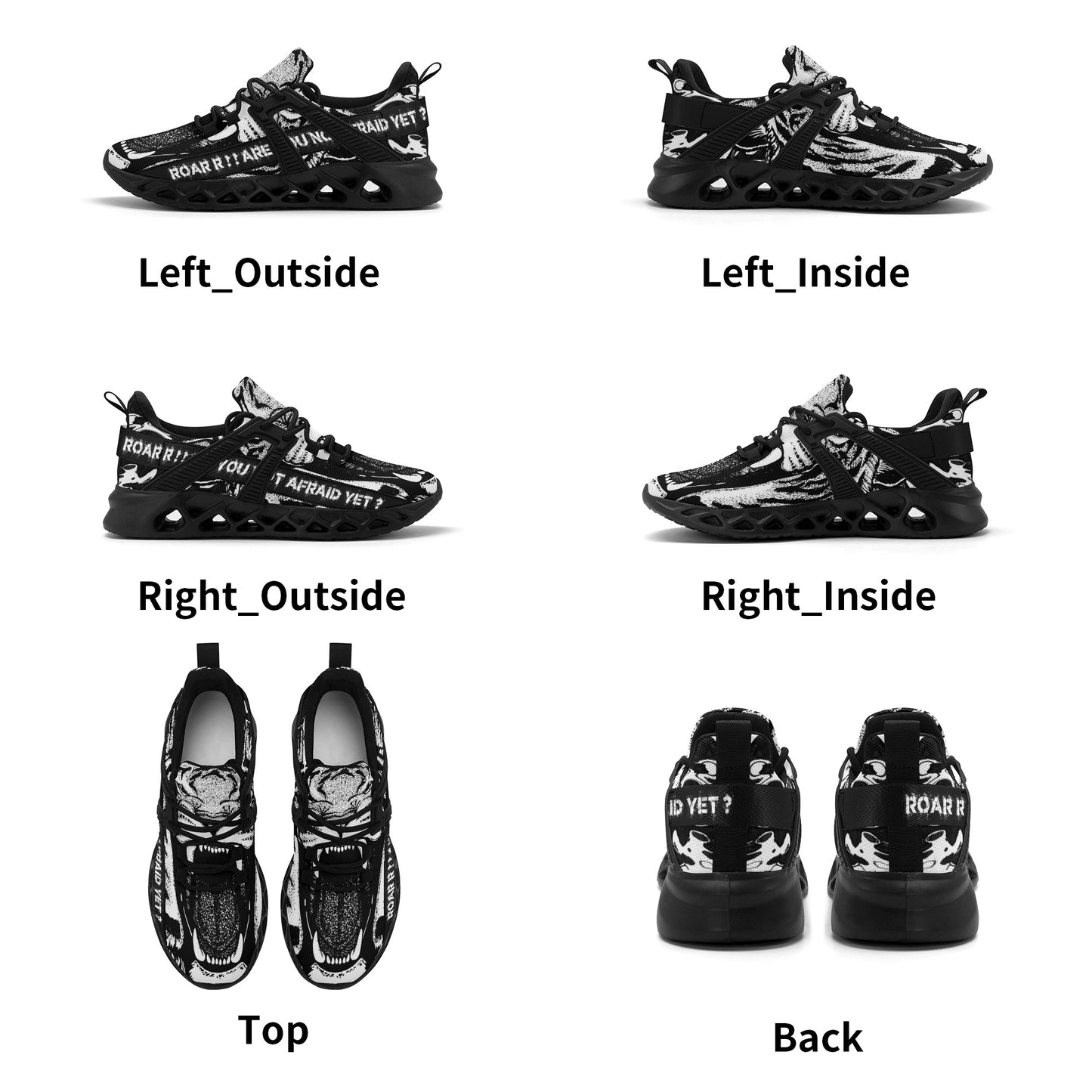 Mens New Elastic Sport Sneakers - Canvas Graffitti