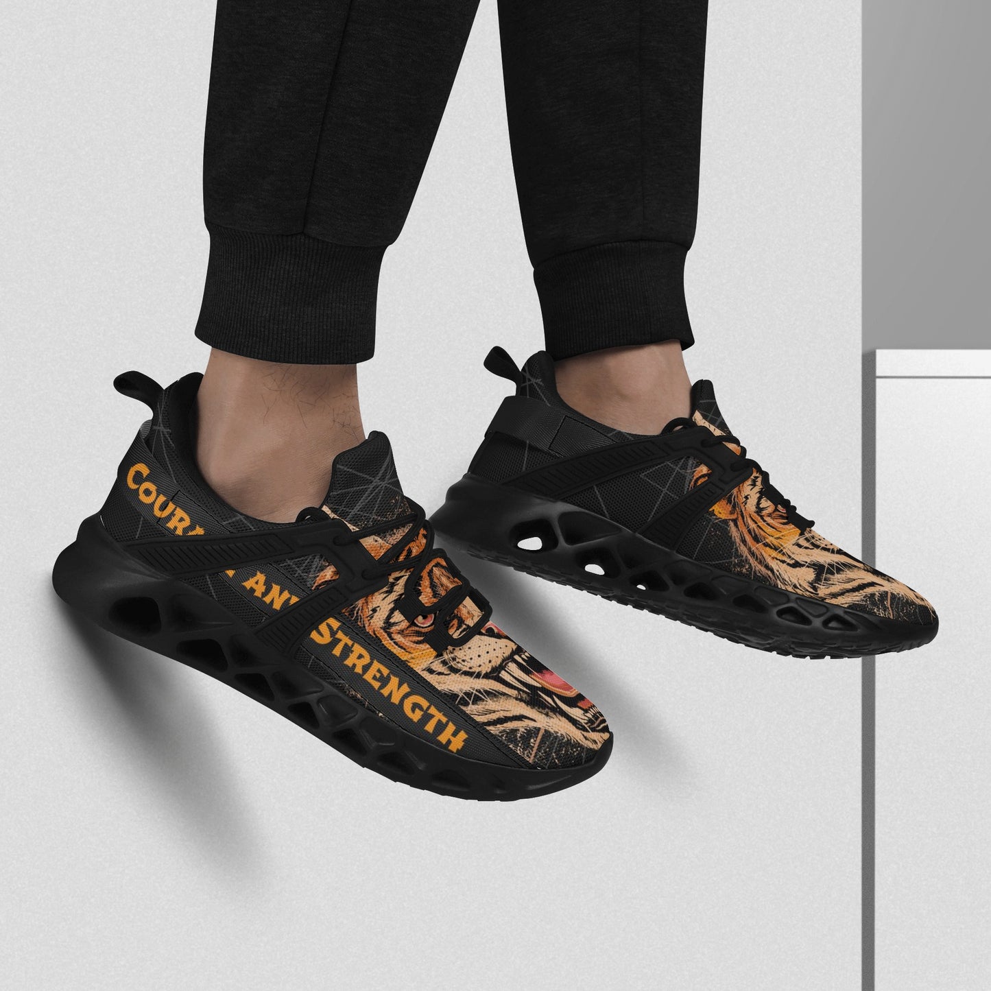 Mens New Elastic Sport Sneakers - Canvas Graffitti