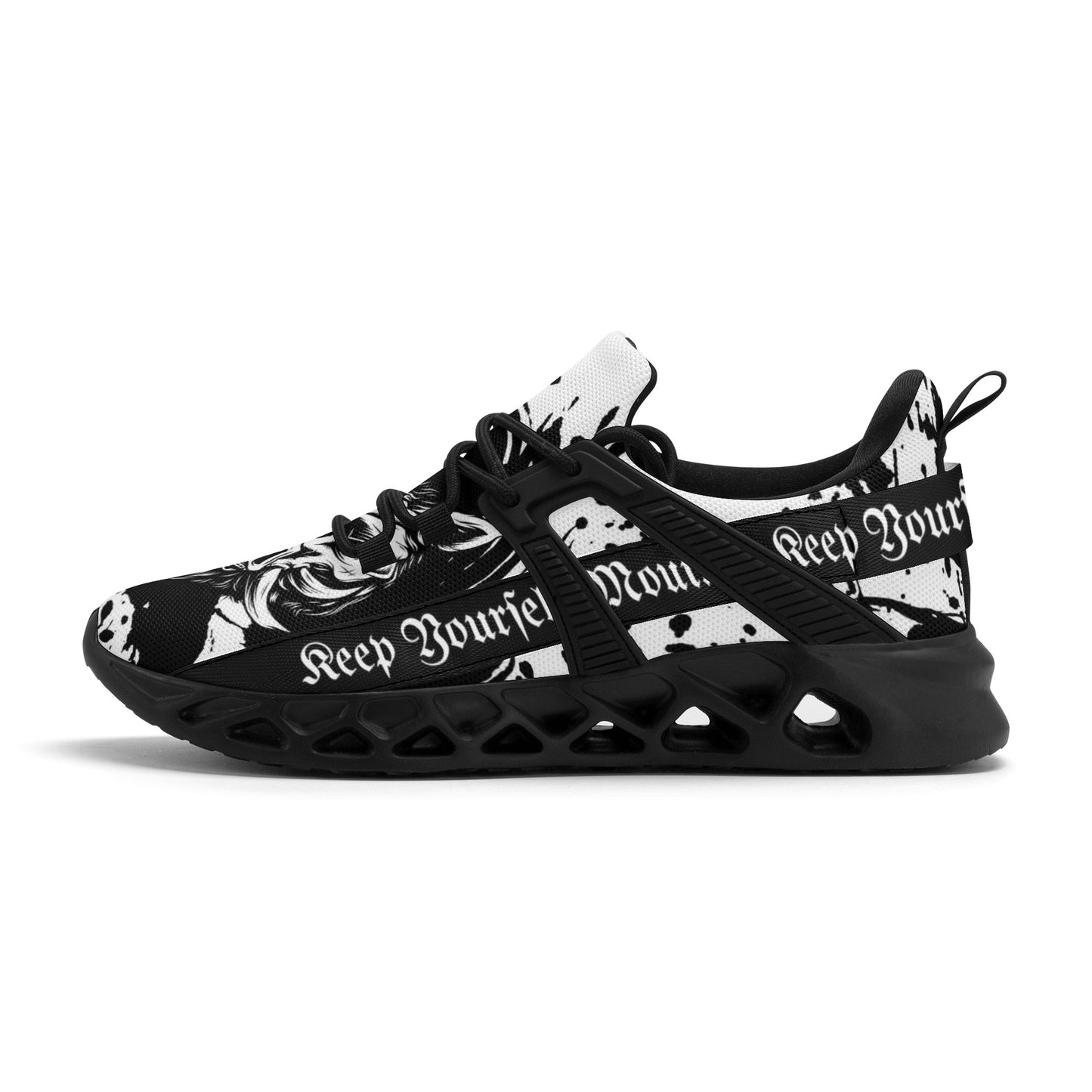 Mens New Elastic Sport Sneakers - Canvas Graffitti