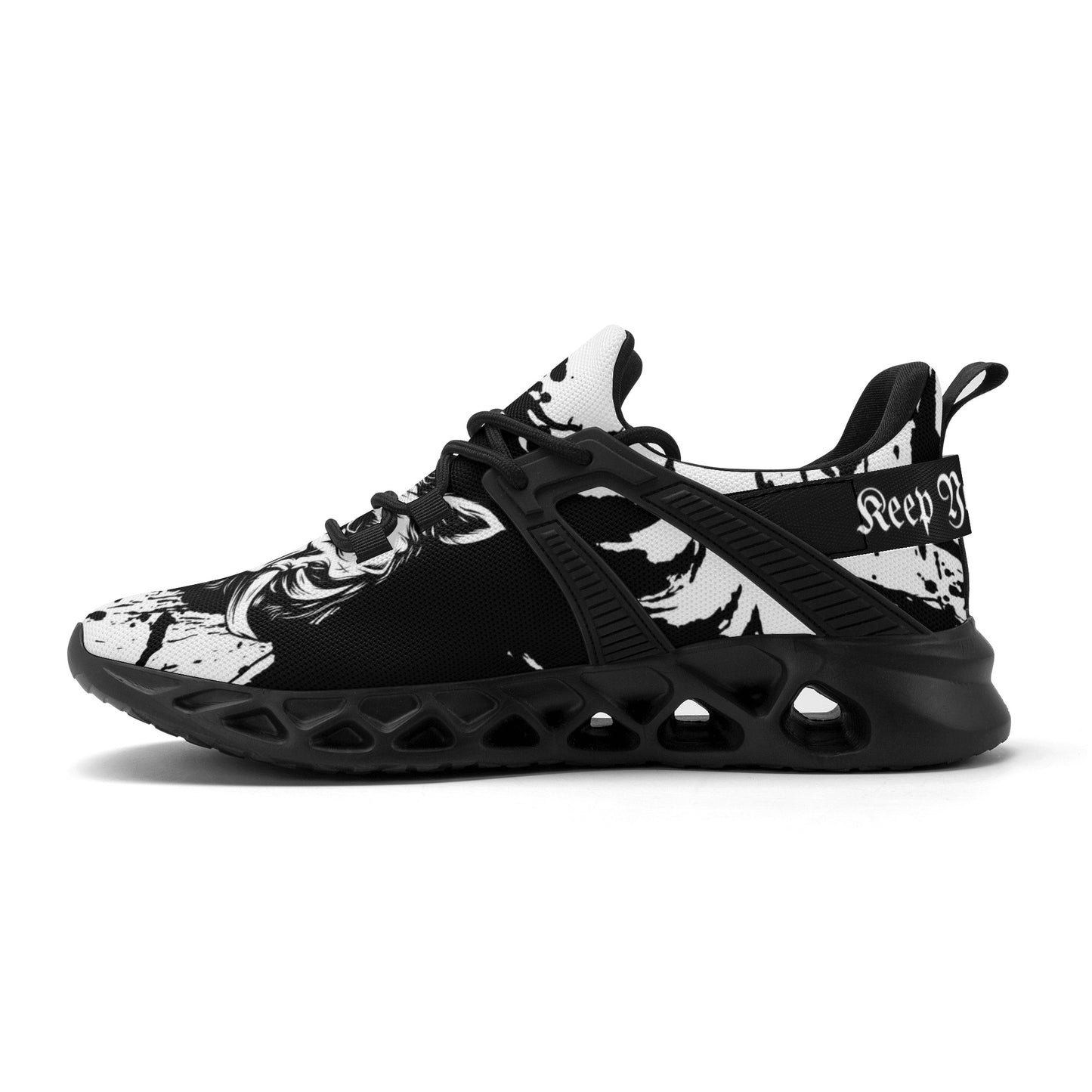 Mens New Elastic Sport Sneakers - Canvas Graffitti