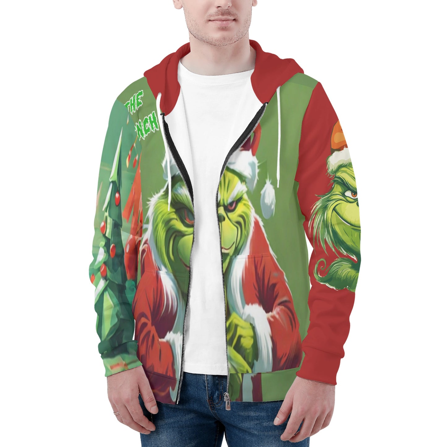 Grinch All Over Print Classic Zip Hoodie* Made from high-quality polyester material, ensuring durability and comfort for daily wear.* Hoodie drawstring and kangaroo pocket keep out rain and wind gusts. * 2Canvas GraffittiPrint Classic Zip Hoodie