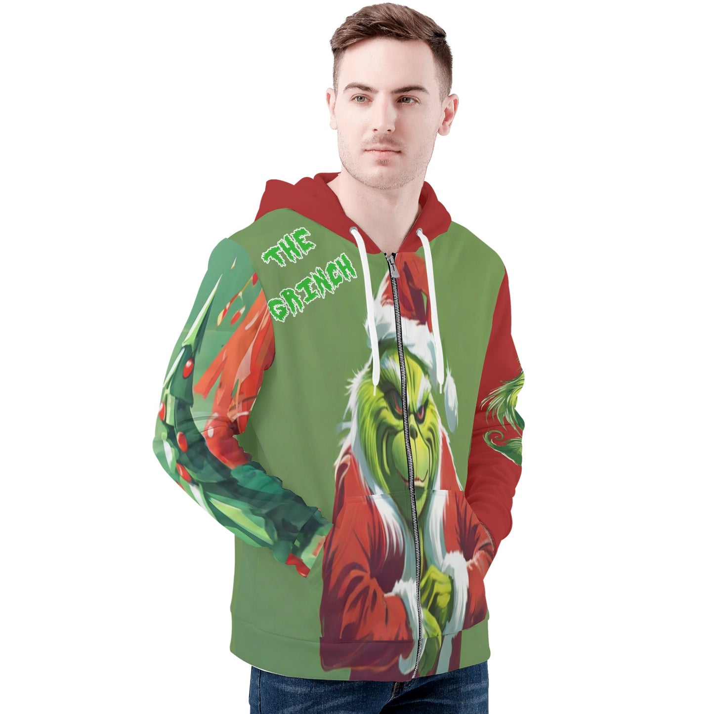 Grinch All Over Print Classic Zip Hoodie* Made from high-quality polyester material, ensuring durability and comfort for daily wear.* Hoodie drawstring and kangaroo pocket keep out rain and wind gusts. * 2Canvas GraffittiPrint Classic Zip Hoodie