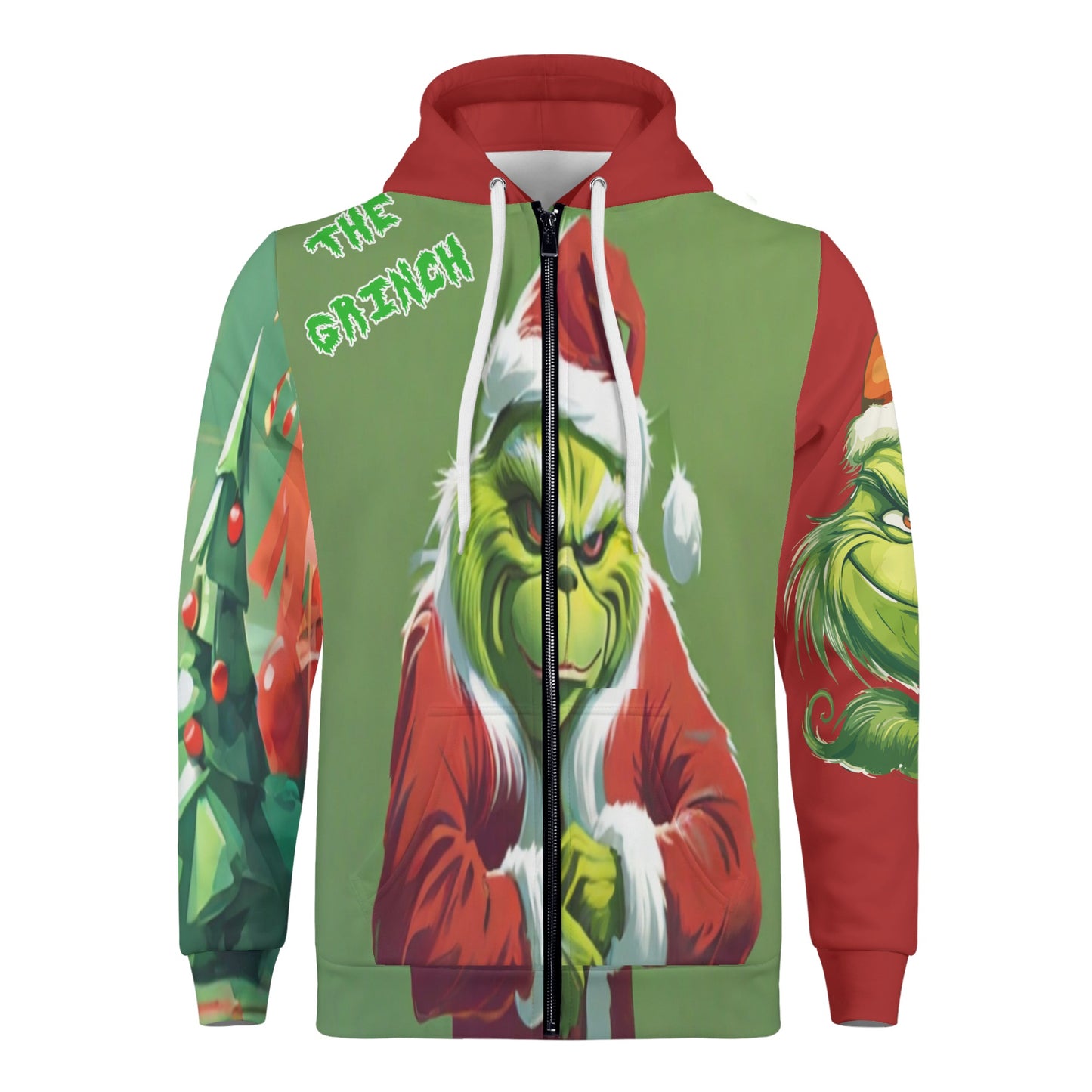 Grinch All Over Print Classic Zip Hoodie* Made from high-quality polyester material, ensuring durability and comfort for daily wear.* Hoodie drawstring and kangaroo pocket keep out rain and wind gusts. * 2Canvas GraffittiPrint Classic Zip Hoodie
