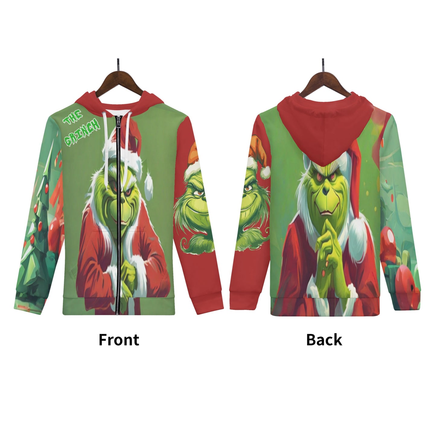 Grinch All Over Print Classic Zip Hoodie* Made from high-quality polyester material, ensuring durability and comfort for daily wear.* Hoodie drawstring and kangaroo pocket keep out rain and wind gusts. * 2Canvas GraffittiPrint Classic Zip Hoodie