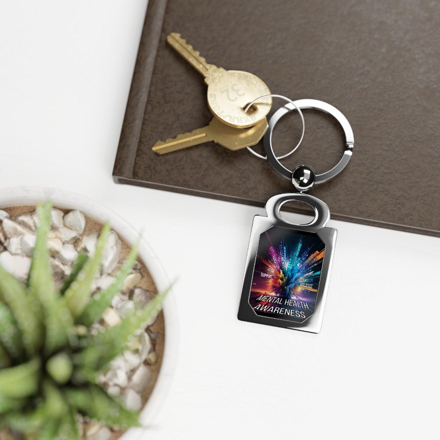 mental health explosion key ring Printify