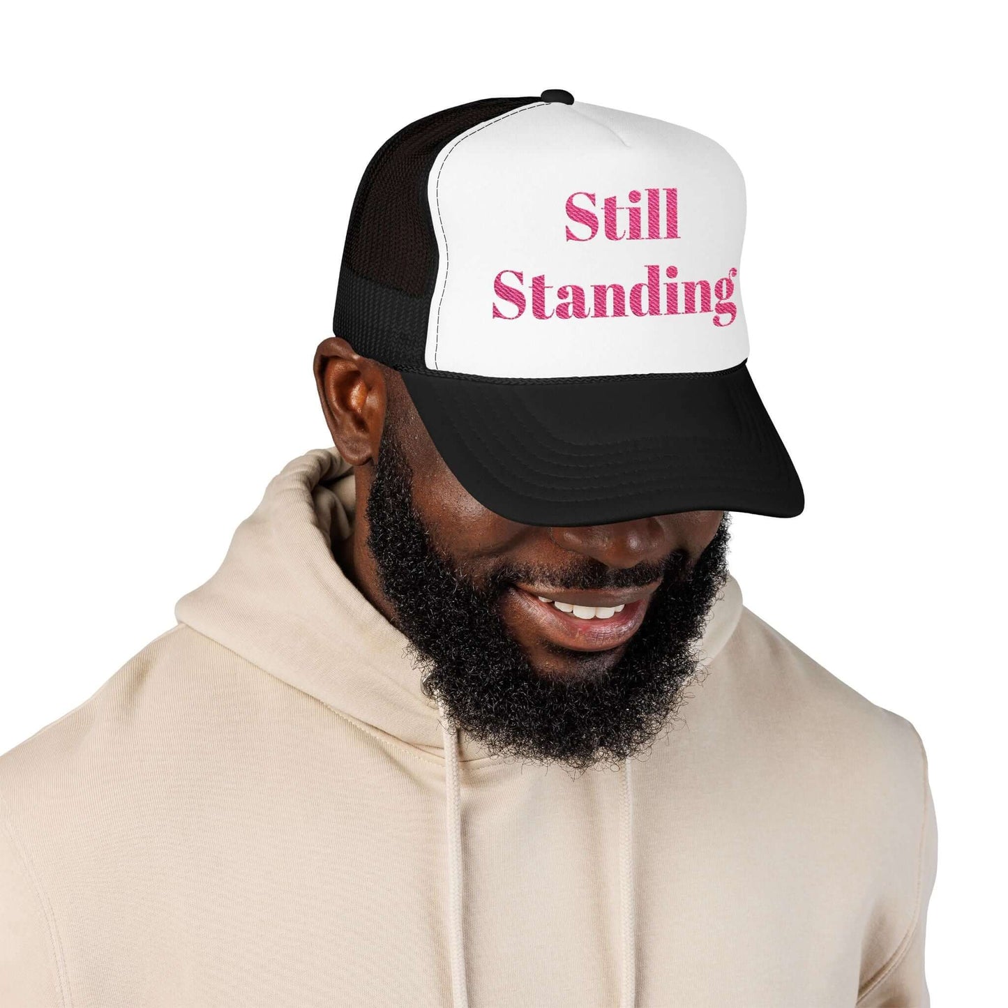 Breast Cancer Trucker Hat (Embroidery)(Standing).