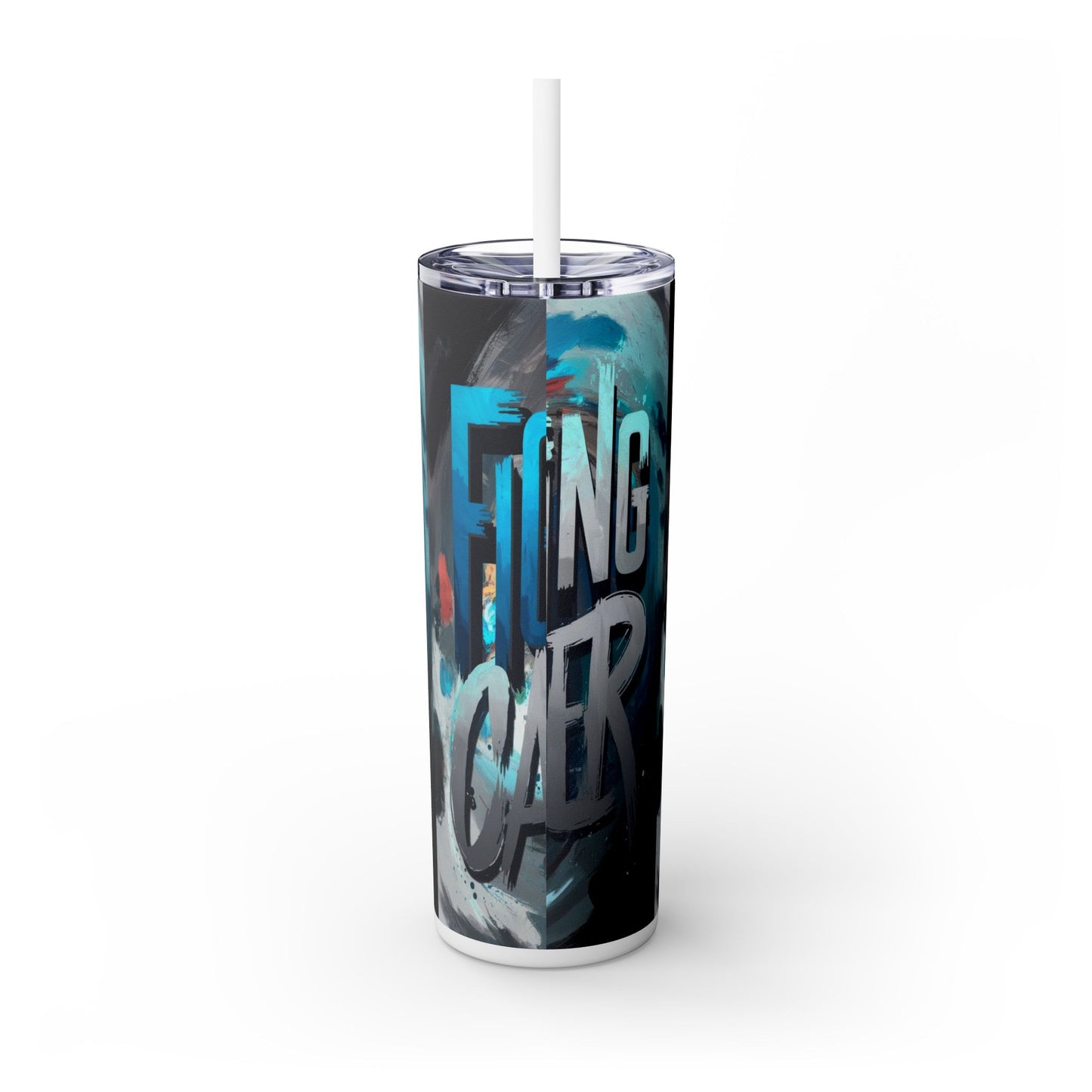 cancer Skinny Tumbler with Straw, 20oz Printify
