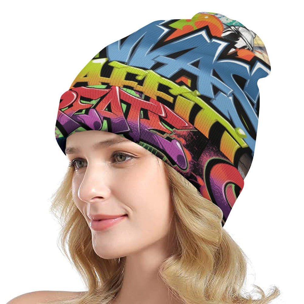 Canvas Graffitti knitted hat Inkedjoy
