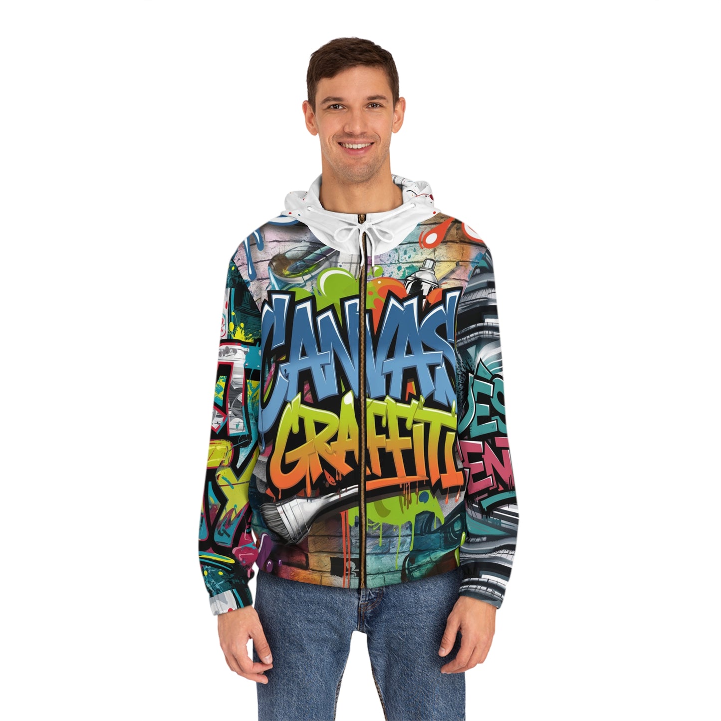 Men's Full-Zip Hoodie (white) Printify