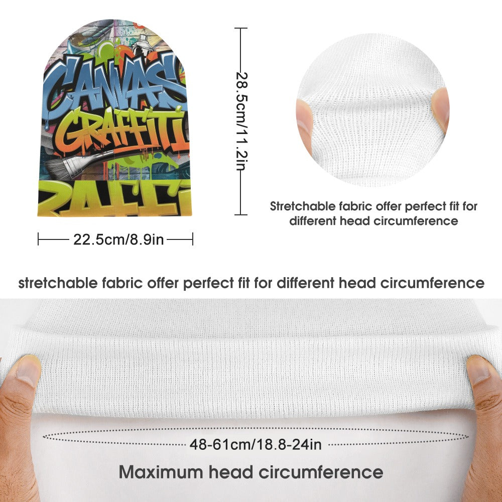 Canvas Graffitti knitted hat Inkedjoy