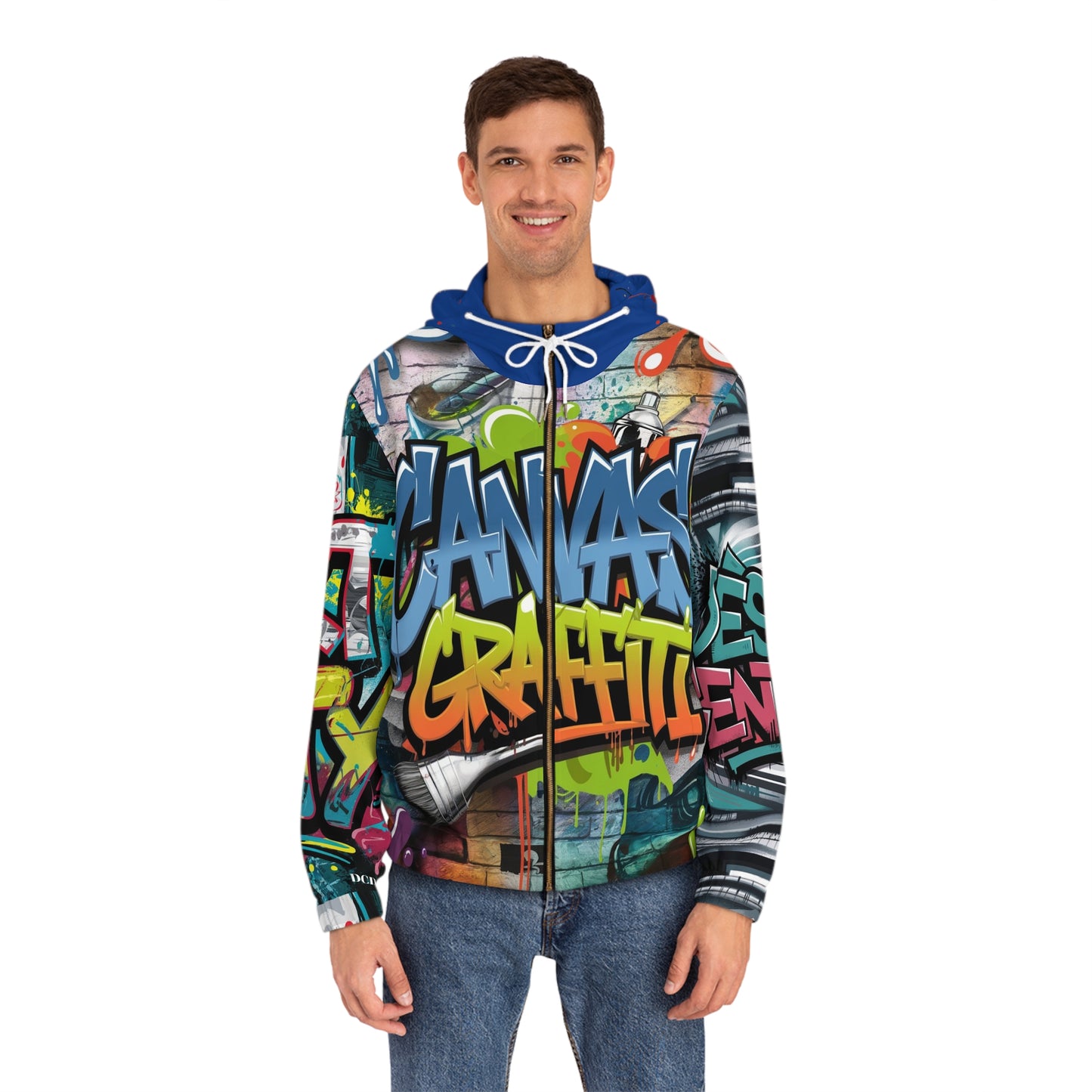 Men's Full-Zip Hoodie (blue) Printify