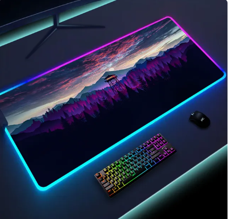 Luminous LED Lighting Mouse Pad Canvas Graffitti