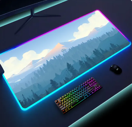 Luminous LED Lighting Mouse Pad Canvas Graffitti