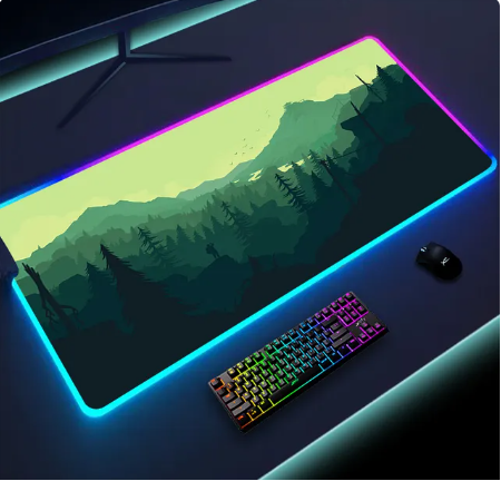 Luminous LED Lighting Mouse Pad Canvas Graffitti