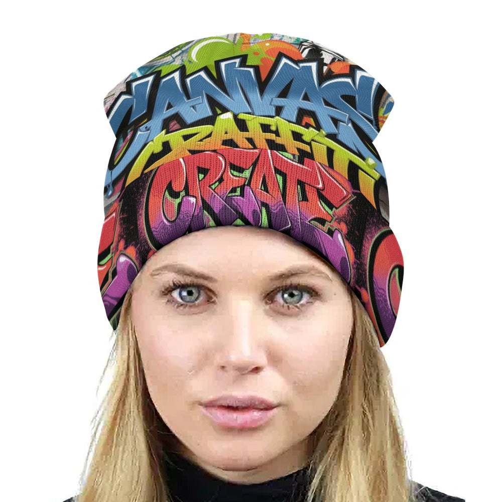 Canvas Graffitti knitted hat Inkedjoy