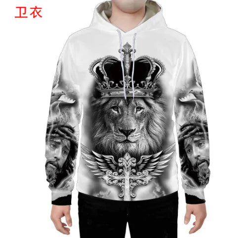 Lion - White Tiger Hoodies Canvas Graffitti