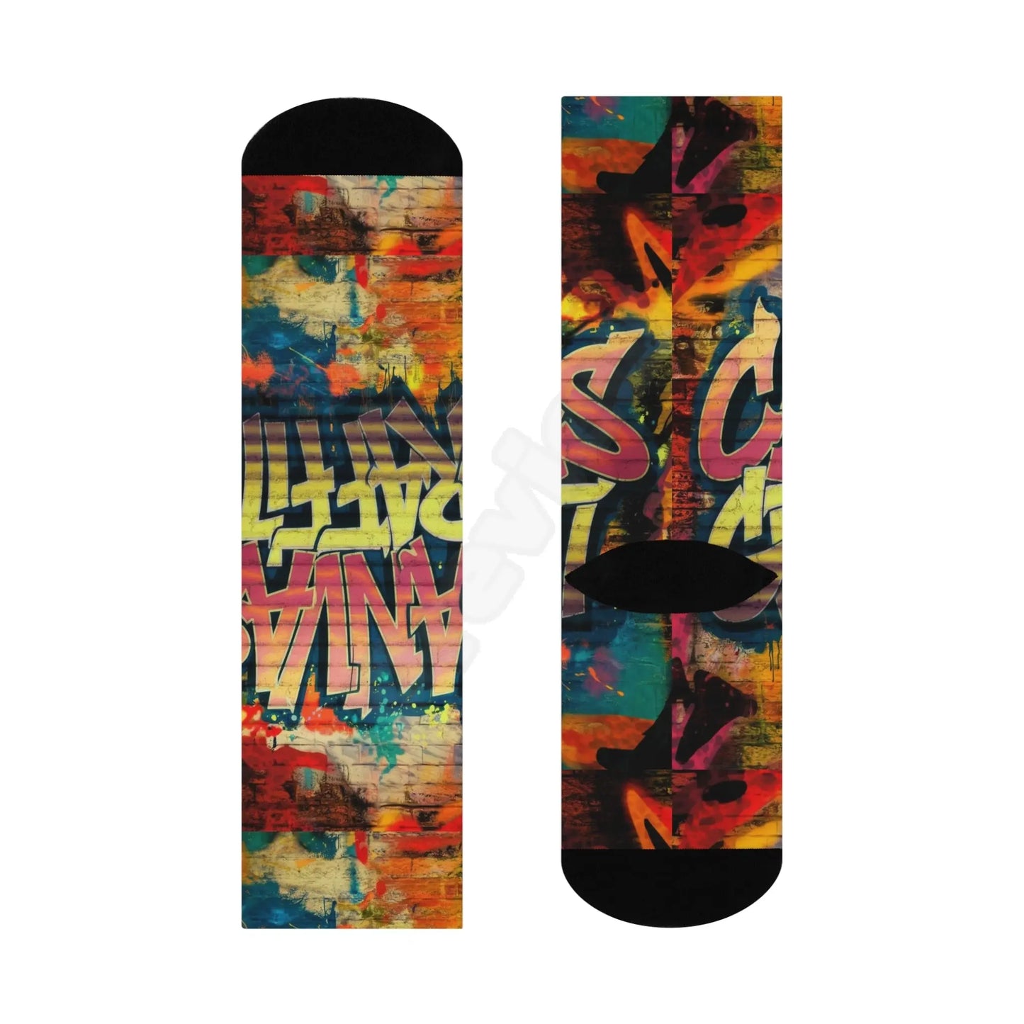 Cushioned Crew Socks (street graffiti) Printify