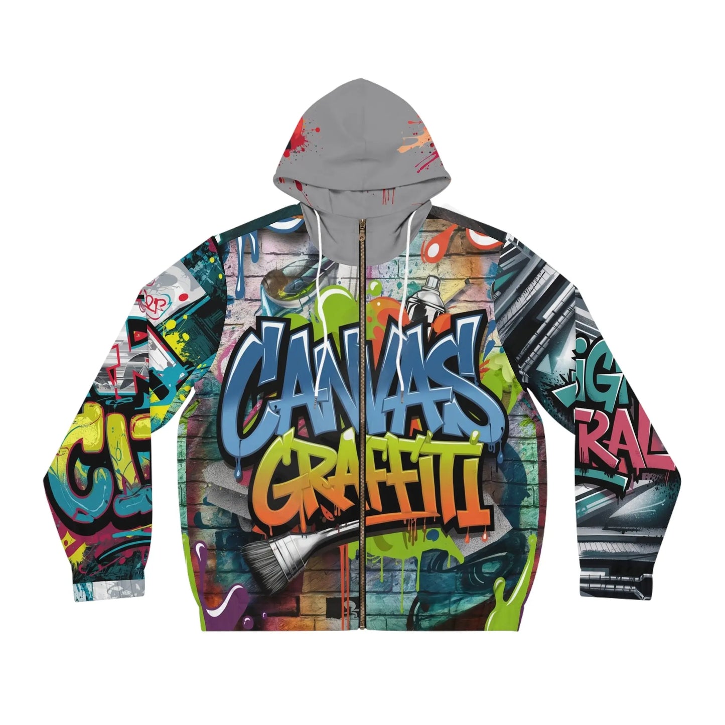 Men's Full-Zip Hoodie (grey) Printify