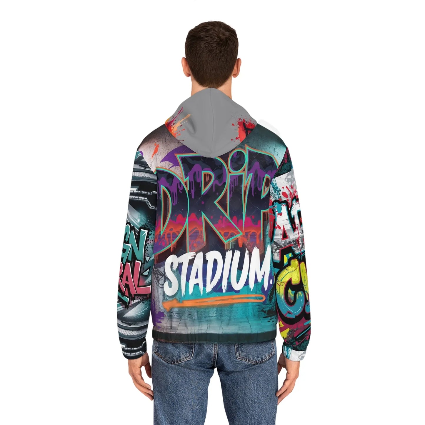 Men's Full-Zip Hoodie (grey) Printify
