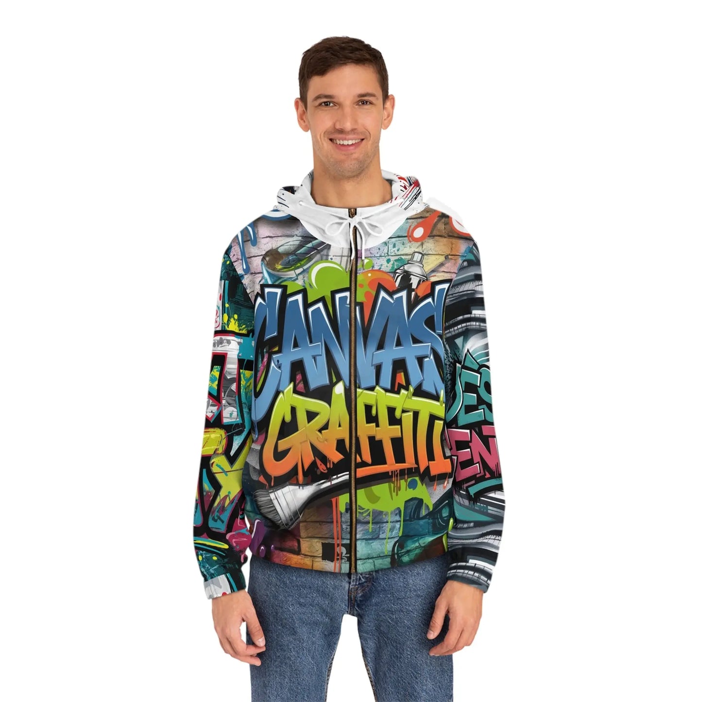 Men's Full-Zip Hoodie (white) Printify
