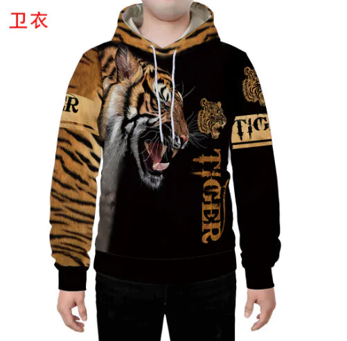 Lion - White Tiger Hoodies Canvas Graffitti