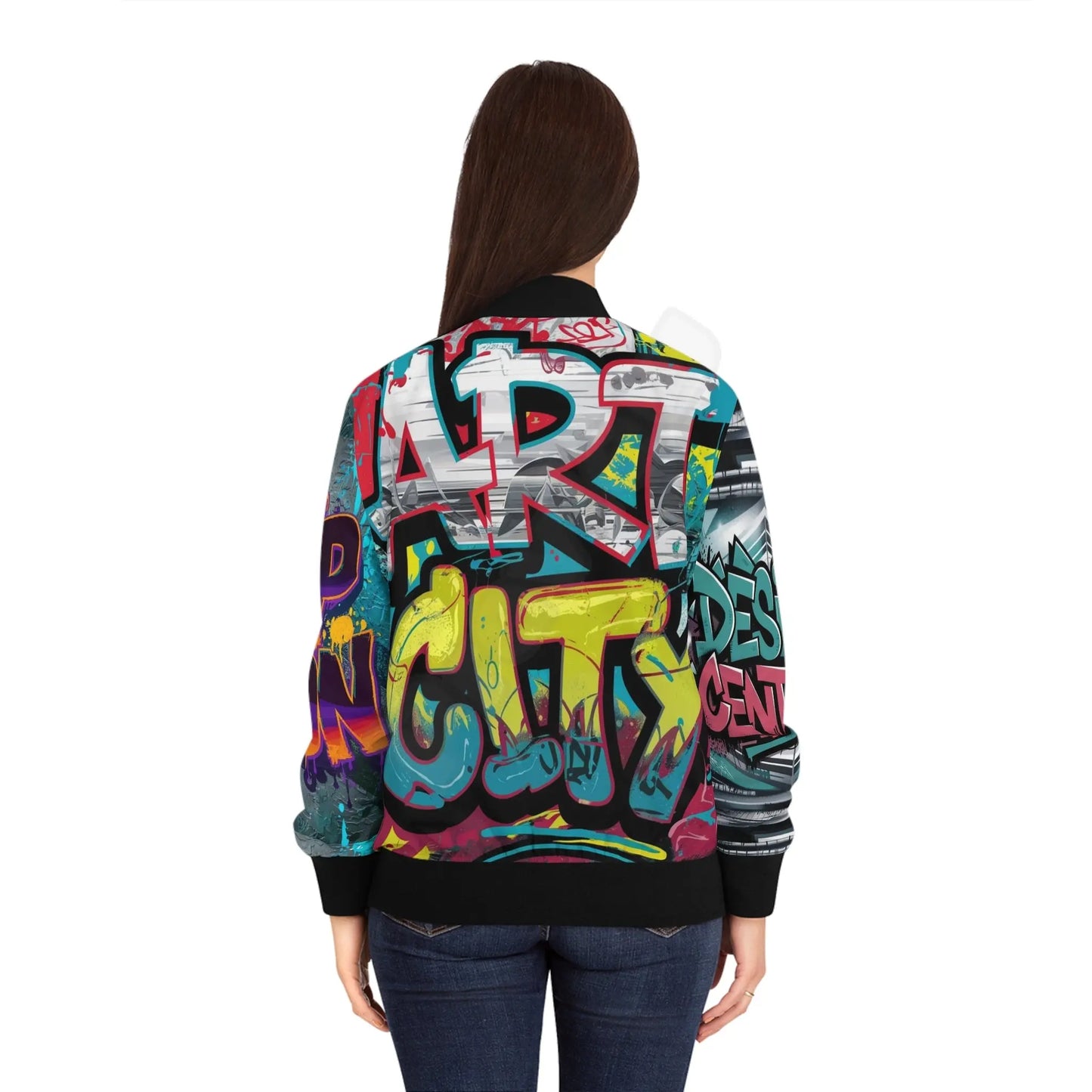 Women's Bomber Jacket (black)#2.