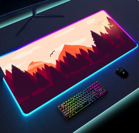 Luminous LED Lighting Mouse Pad Canvas Graffitti