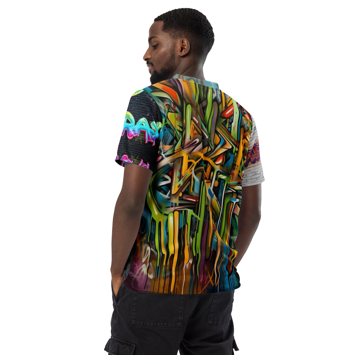 unisex sports jersey (street)Looking for the perfect sports jersey? We have you covered—made of 100% recycled polyester fabric, this shirt is breathable, moisture-wicking, and has a double-layerCanvas Graffittiunisex sports jersey (street)
