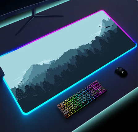 Luminous LED Lighting Mouse Pad Canvas Graffitti