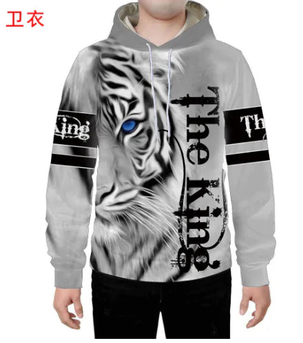 Lion - White Tiger Hoodies Canvas Graffitti
