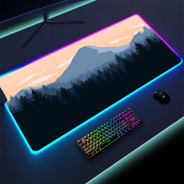Luminous LED Lighting Mouse Pad Canvas Graffitti