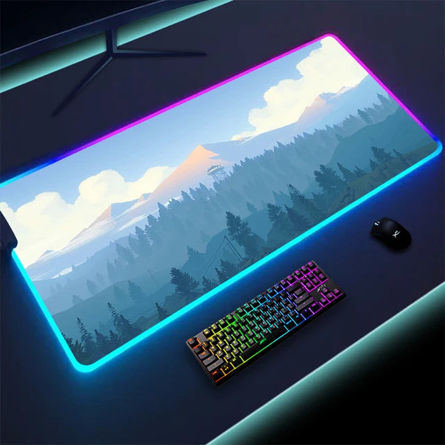 Luminous LED Lighting Mouse Pad Canvas Graffitti