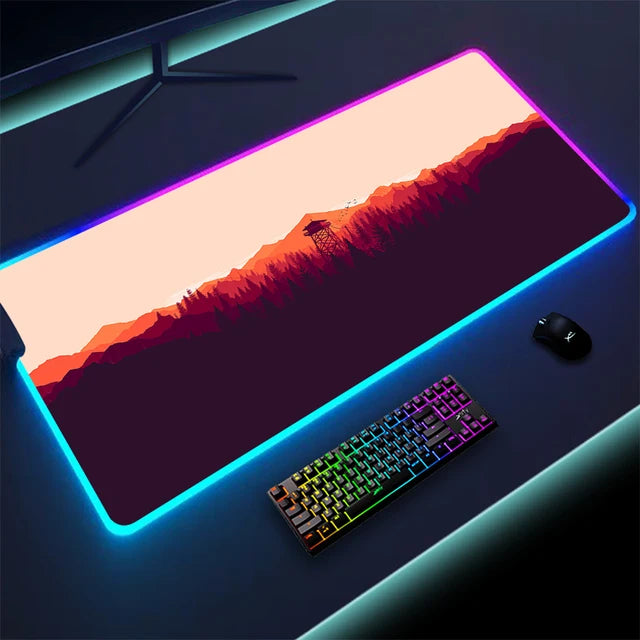 Luminous LED Lighting Mouse Pad Canvas Graffitti
