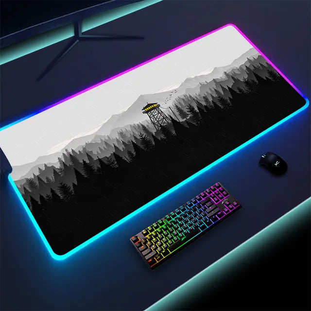 Luminous LED Lighting Mouse Pad Canvas Graffitti